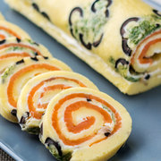 "Тигровый" Закусочный Рулет с Красной Рыбой на Новогодний праздничный стол 2018