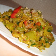 Тхилиани.Закуска из зеленых помидор с фундуком.