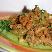 Капуста тушенная со стручковой фасолью