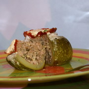 Круглые кабачки фаршированные запеченные