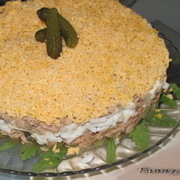 Салат с печенью трески и тунцом