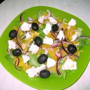 Греческий салат с апельсинами