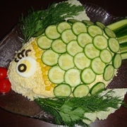 Салат "Мимоза" (оформление)