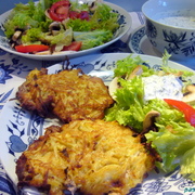 Шницель с картофельной корочкой и сметанно-ароматным соусом