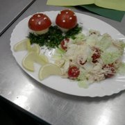 Цезарь с креветками и мухоморной полянкой (Вариант)