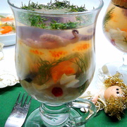 Порционный заливной судак с осьминогами. Вкусное украшение праздничного стола!