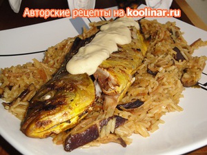 Фото к рецепту: Рыба на гриле с рисом и горчичным соусом ! ! ! Фото к рецепту: Рыба на гриле с рисом и горчичным соусом ! ! !