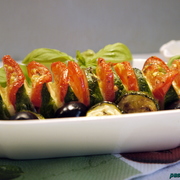 Запеченные цукини с моцарелой и помидорами