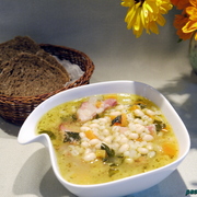 Густой суп с фасолью и перловкой