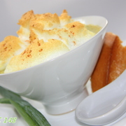 Капучино-суп (запеченный) с луком-шалот и цукини.