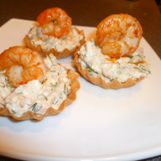 Тарталетки с королевскими креветками
