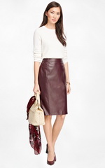 Классическая юбка-карандаш из кожи Классическая юбка-карандаш из кожи
